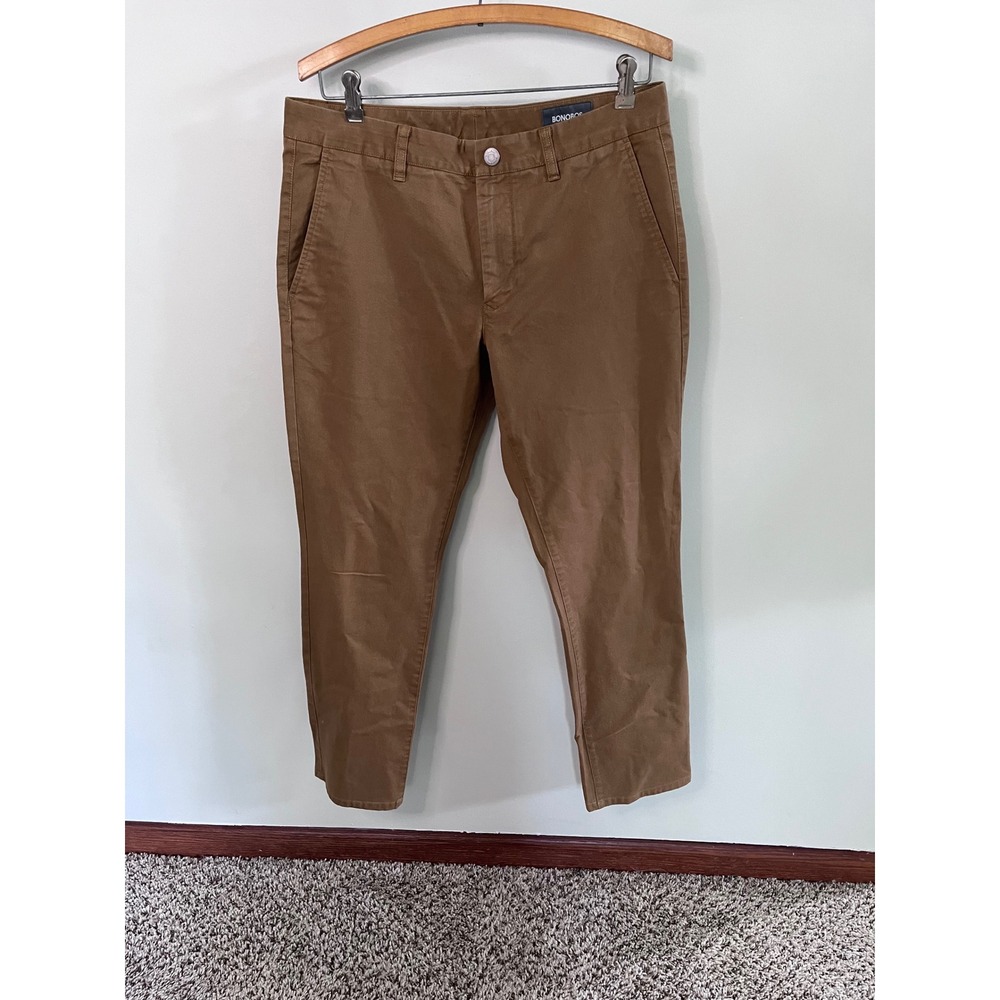 Bonobos Mens Tailored Fit Chinos Brown Stretch Cotton Pants 32x30